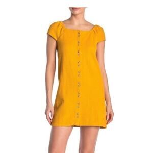 Madewell Texture & Thread Boho Button Front Cap Sleeve Mini Dress M